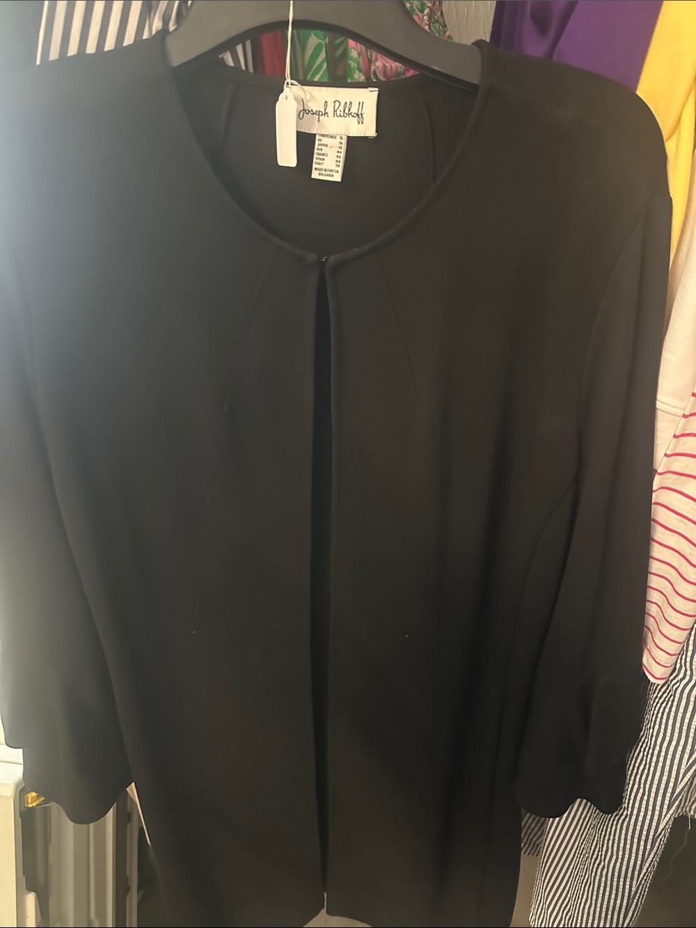 Joseph Ribkoff Black Open-Front Longline Jacket